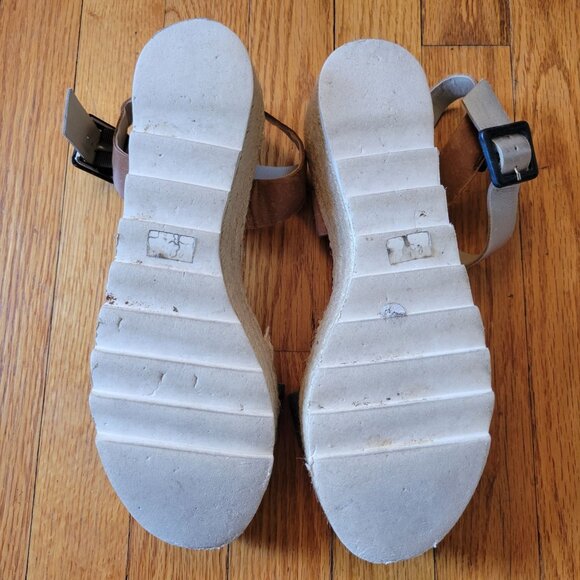 Boden Espadrille Platform Sandals 40 Brown Blue Metallic Silver LENA 8.5‎ - Picture 3 of 9